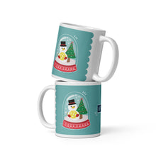 Load image into Gallery viewer, Pickleball Snowman Snowglobe - Ceramic Mug