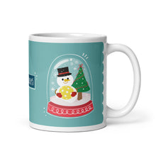 Load image into Gallery viewer, Pickleball Snowman Snowglobe - Ceramic Mug