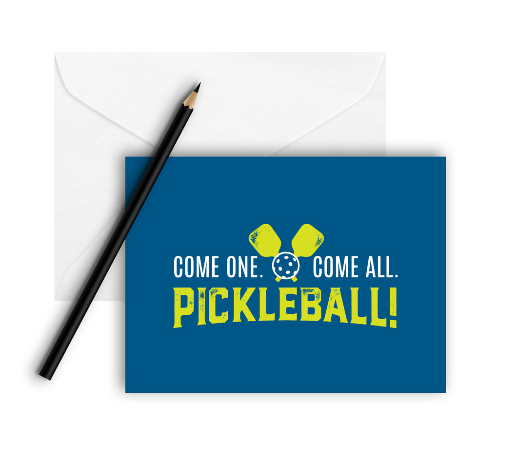 Come One. Come All. Pickleball! Note Cards (Set of 8)
