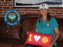 Load image into Gallery viewer, I Heart Pickleball Pillow - Classic Red