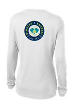Load image into Gallery viewer, Dinkers &amp; Bangers United™ Womens Longsleeve Performance Pickleball Tee - Back View
