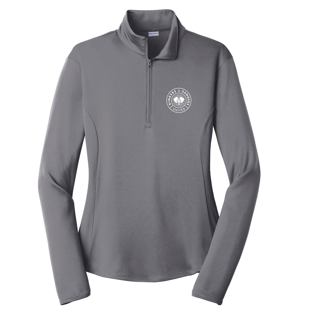 Dinkers & Bangers United™ - Womens 1/4 Zip Long Sleeve Performance Tee