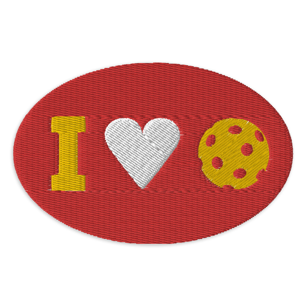 I Heart Pickleball - Embroidered Patch