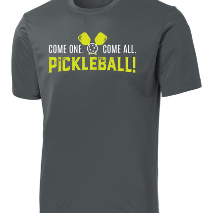 Come One. Come All. Pickleball! - Mens Performance Tee
