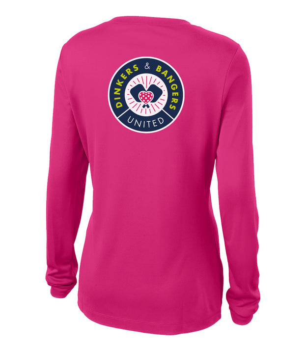 Dinkers & Bangers PINK UNITED - Women's Performance Long Sleeve Tee