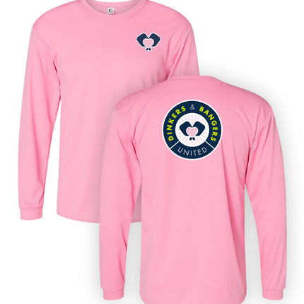 Dinkers & Bangers PINK UNITED - Men's Performance Long Sleeve Tee