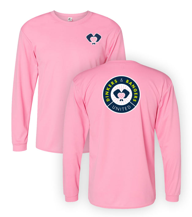 Dinkers & Bangers PINK UNITED - Men's Performance Long Sleeve Tee
