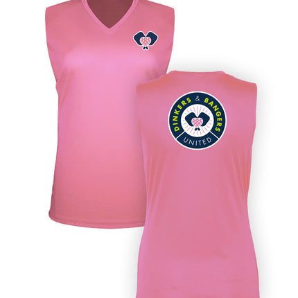 Dinkers & Bangers PINK UNITED - Women's Performance Sleeveless Tee