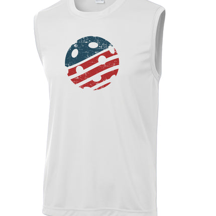 USA Pickleball Flag - Mens Performance Sleeveless Tank