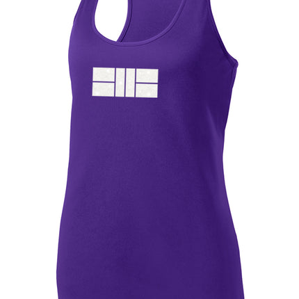 Glitter Pickleball Court - Womens Performance Racerback Tank