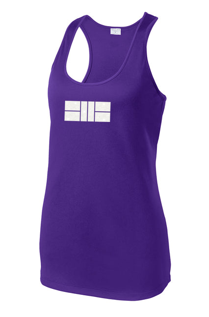 Glitter Pickleball Court - Womens Performance Racerback Tank