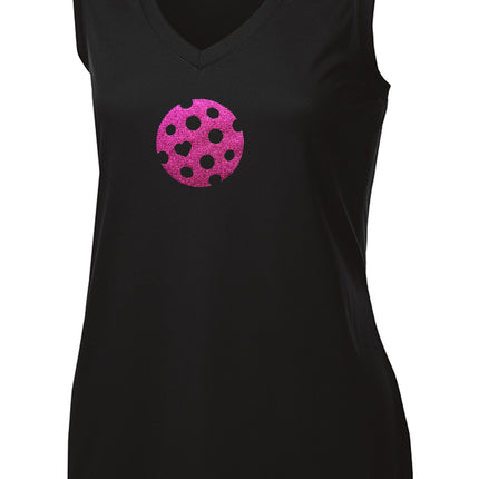 The Heart of Pickleball - Glitter Performance Sleeveless Tee