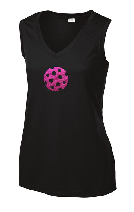 The Heart of Pickleball - Glitter Performance Sleeveless Tee