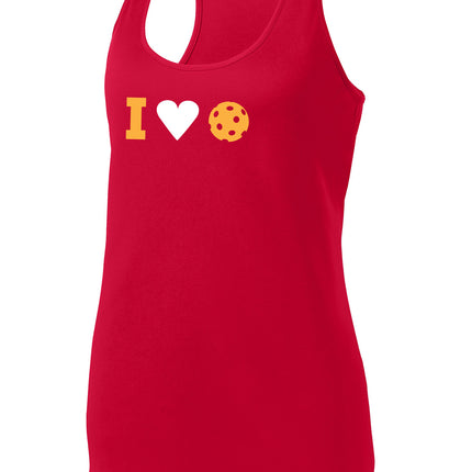I Heart Pickleball - Womens Performance Racerback Tank