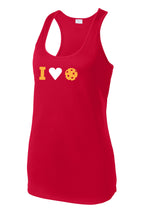 Load image into Gallery viewer, I Heart Pickleball - Womens Performance Racerback Tank
