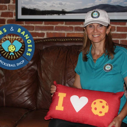I Heart Pickleball Pillow - Classic Red