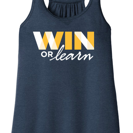 WIN or Learn - Women's Flowy Pickleball Racerback Tank