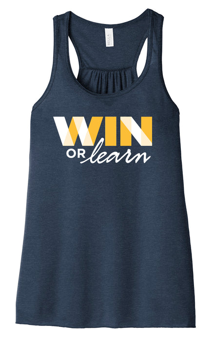 WIN or Learn - Women's Flowy Pickleball Racerback Tank