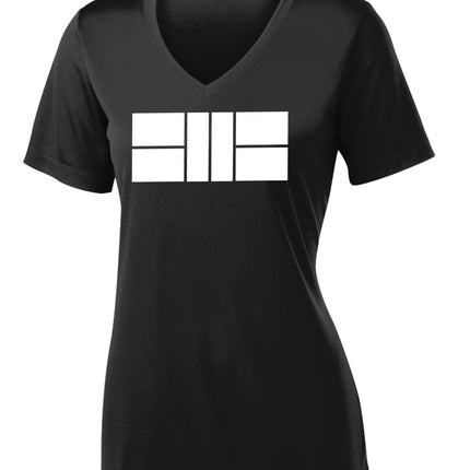 Pickleball Court - Womens Performance V Neck Tee