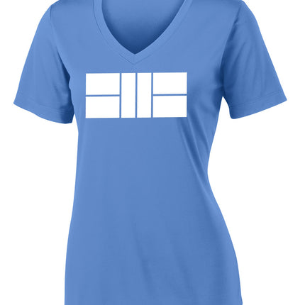 Pickleball Court - Womens Performance V Neck Tee
