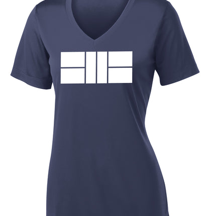 Pickleball Court - Womens Performance V Neck Tee