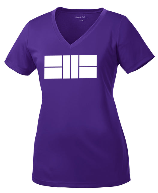 Pickleball Court - Womens Performance V Neck Tee