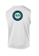 Load image into Gallery viewer, Dinkers &amp; Bangers United™ Mens Sleeveless Performance Pickleball Tee - Back View
