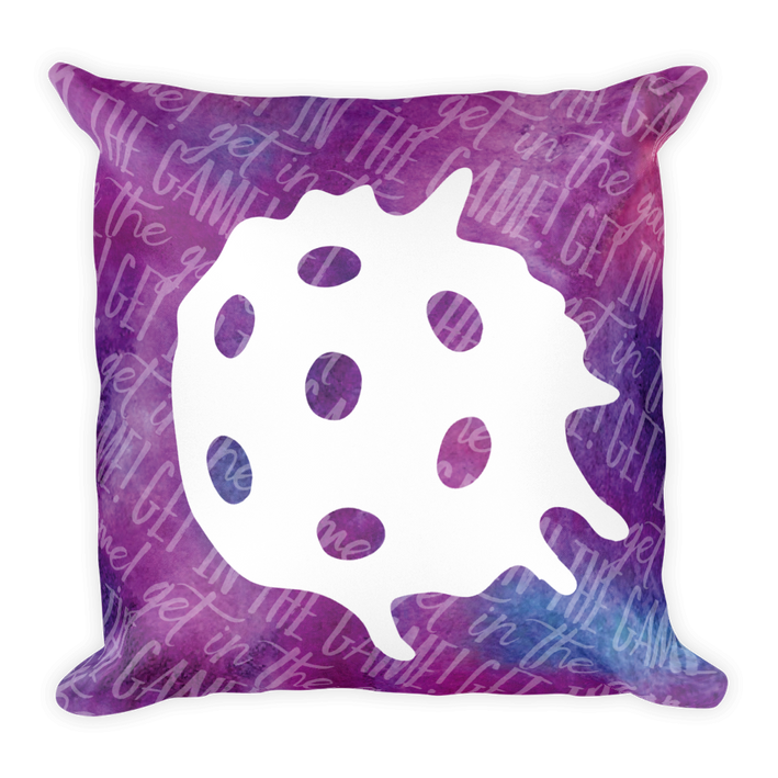 Splash Ball - Watercolor Pickleball Pillow - 18" x 18"