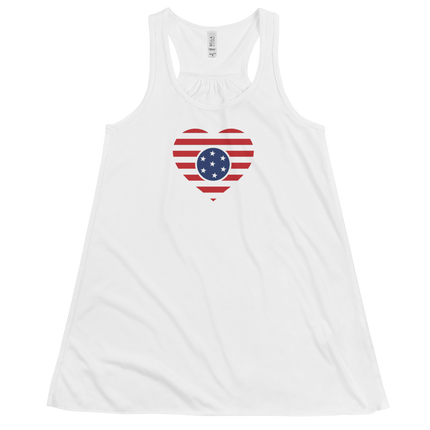 LOVE USA Flag - Women's Flowy Racerback Tank