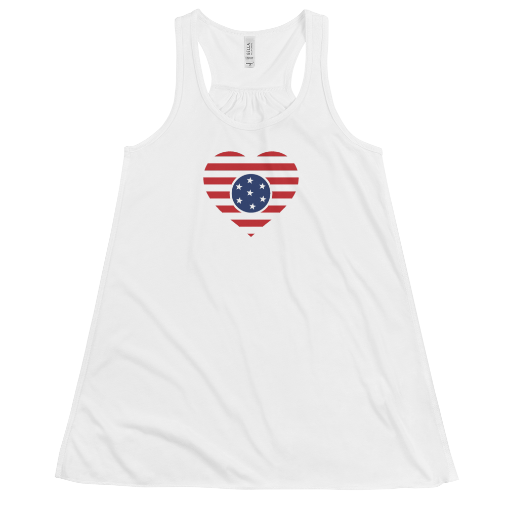 LOVE USA Flag - Women's Flowy Racerback Tank
