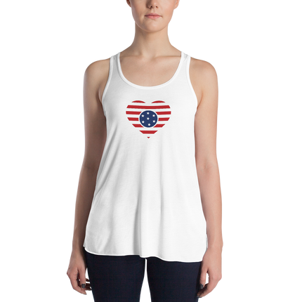 LOVE USA Flag - Women's Flowy Racerback Tank