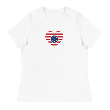 Load image into Gallery viewer, LOVE USA Flag - Women&#39;s Cotton Tee
